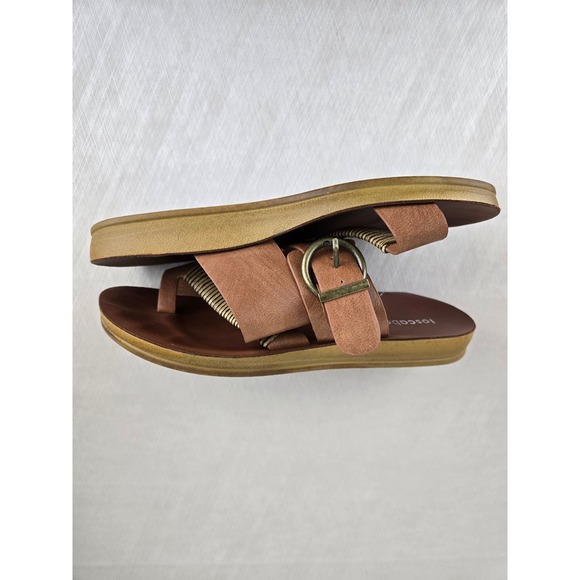 Los Cabos Bria Tan Slide Sandals Womens 38 Inbuilt Arch Support Buckle Boho - Picture 7 of 8